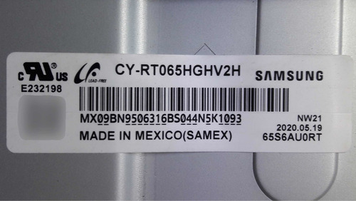 Tarjeta Madre Main Samsung Qn65q6dta Qn65q6dtaf Bn41-02756b (Usado)