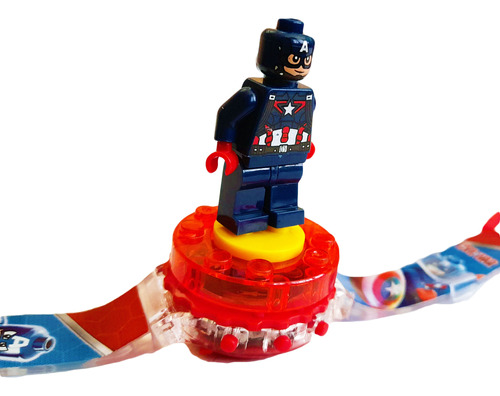 Reloj Digital Con Sonido Y Muñeco Capitán América Juguete