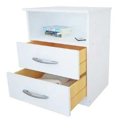 Imagen 1 de 5 de Mesa De Luz 2 Cajones Express Mueble Dormitorio