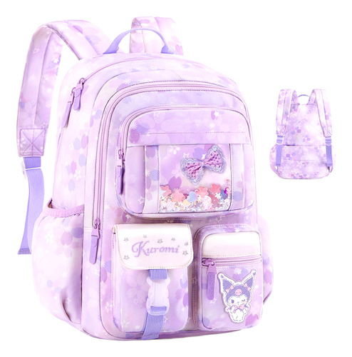 Mochila Sanrio Kuromi Para Estudiantes Con Orejas Grandes Pa