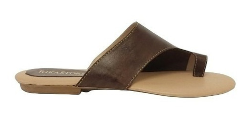 Imagem 4 de 4 de Chinelo Feminino Rikastore Em Couro Legítimo