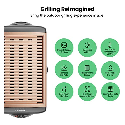Smokeless Indoor Grill, Nonstick Tabletop Electric Gril...