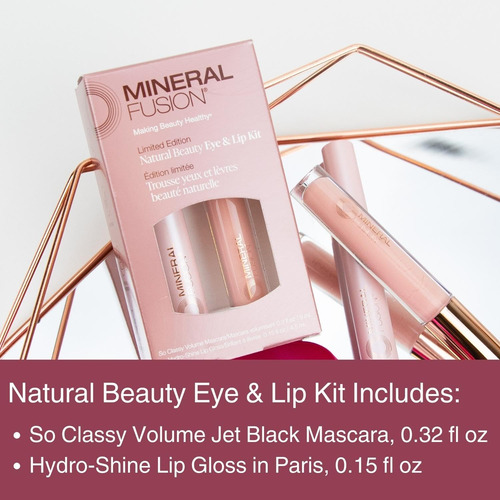 Kit De Maquillaje Mineral Fusion: Brillo Labial Y Máscara De