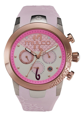 Reloj Casual Mulco Mw-3-22872-083 Lady D Color de la correa Rosa Color del bisel Plateado Color del fondo Blanco