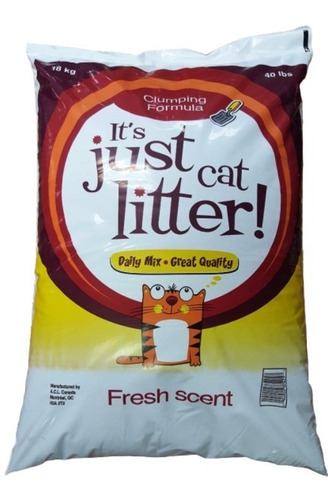 Imagen 2 de 6 de Arena Gatos Just Cat Litter 100 % Bentonita Canadiense 18 Kg