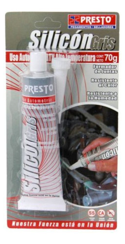 Silicon Rtv Altas Temperaturas Gris 70grs - Presto