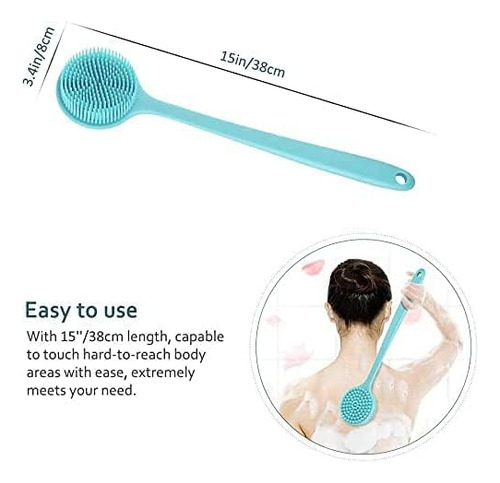 Baooofu Cepillo De Silicona Para Espalda, Mango Largo, Cepil