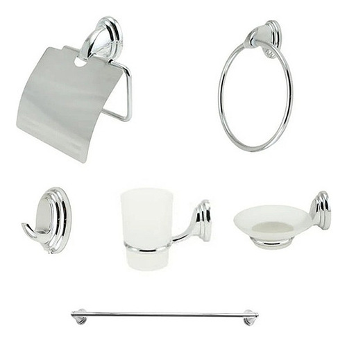 Juego Accesorios De Baño Set 6 Piezas Daccord Linea Milano 