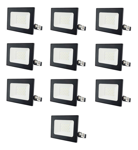 Pack 10 Foco Proyector Área Led 20w Reflector Exterior Sec