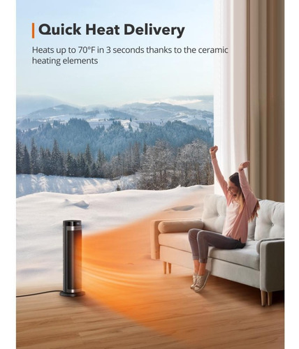 Calentador Eléctrico Taotronics 1500 W Oscilante