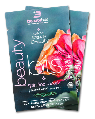 Energybits Beautybits - Tabletas De Algas Espirulina Puras, 