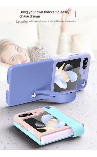 Funda Color Clash For Samsung Zflip6 Con Correa For La Muñeca
