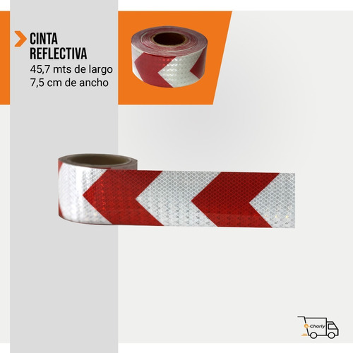 Cinta Reflectiva En Flecha, Calidad Americana 3¨x 45,7 Mts 