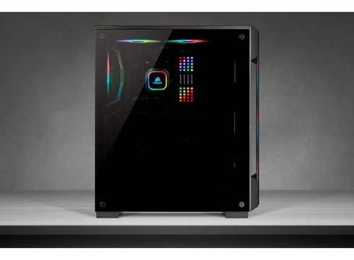 Imagen 7 de 8 de Gabinete Corsair 220t Rgb Black Vidrio Templado