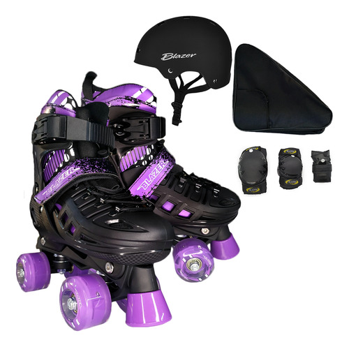 Patines Ajustables 2en1 Led +mochila + Protecciones +casco