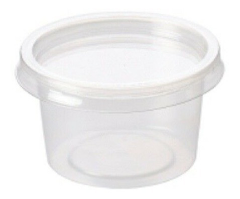 Pote Plastico Descartable 250cc Con Tapa Transparente X100
