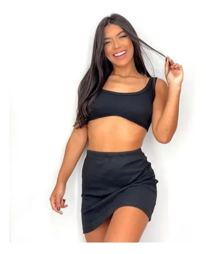 Saia colada cheap com cropped