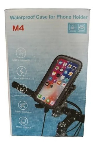 Soporte Estuche Impermeable Celular Moto Bicicleta Manillar 