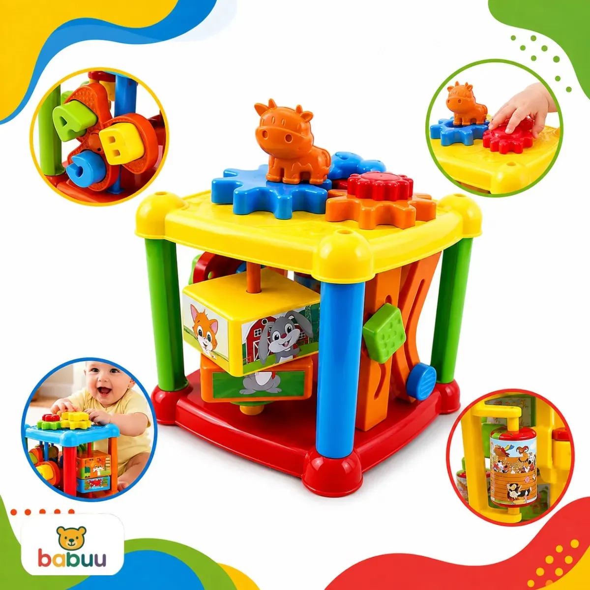 Cubo Sensorial Educativo Blocos Montar Interativo Cognitivo Crianças Bebês Babuu Brinquedos Educativos