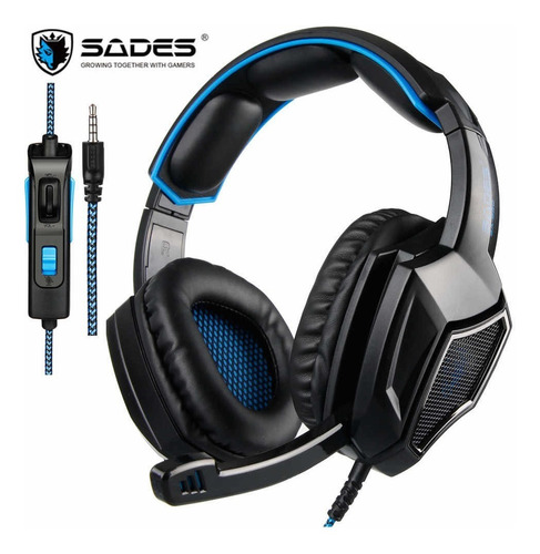 Auricular Gamer Sades Sa-920 Plus Ps4/ Xbox/ Cel /pc Color Azul