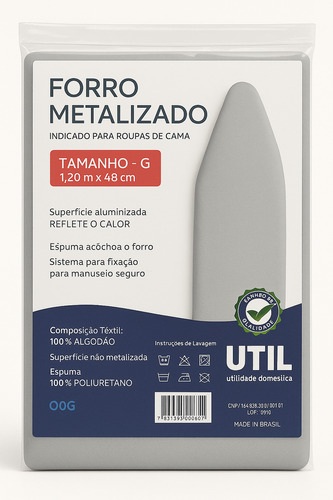 Capa Forro Térmico Para Tábua De Passar Roupa Com Espuma
