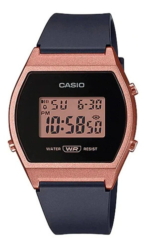 Reloj Mujer Casio Lw-204-1a Digital Negro / Color Del Bisel Rosa