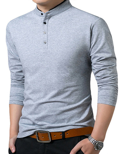 Camisa De Color Entero De Otoño/invierno