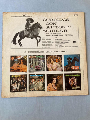 Antonio Aguilar / Corridos Gabino Barrera Lp Vinilo 1965rare (Usado)