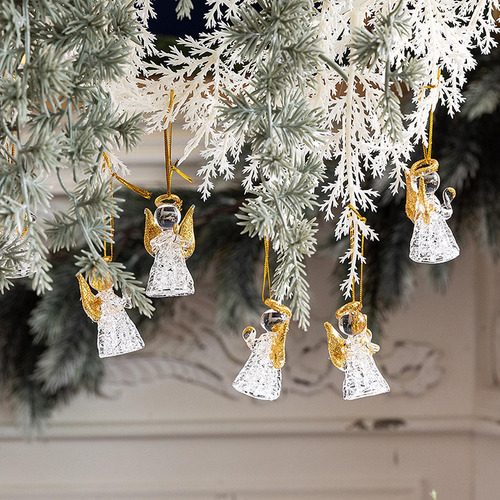 6 Uds Árbol De Navidad Decoraciones 2,1 Cm X 4,2 Cm Oro