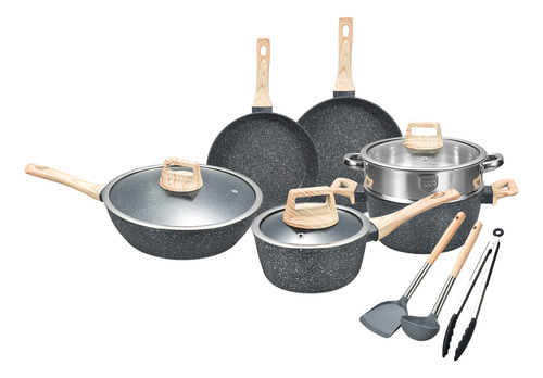 Batería De Cocina Juego De Sartenes Antiadherente 12 Piezas