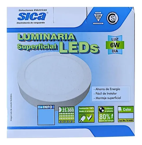 PLAFON  LED  REDONDO LUZ DIA 6W SICA