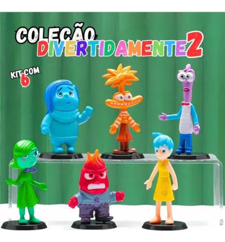 Kit 6 Bonecos Divertidamente 2 Miniatura Coleção Brinquedos