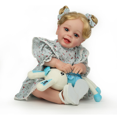 Muñeca Bebé Niña 55cm, Muñecas Reborn De Silicona Y Algodón