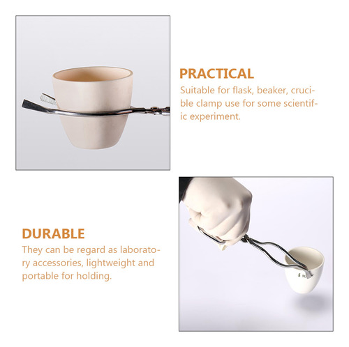 Vaso De Acero Inoxidable Con Pinza Para Crisol Químico, 4 Un