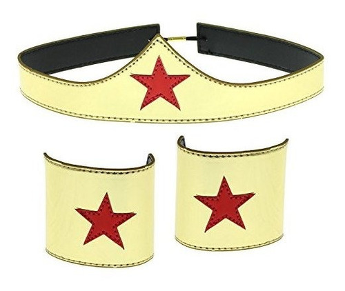 Wonder Woman Cuff And Tiara Adult Cosplay Costume Set