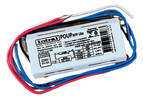 Reator Eletronico Afp 1x18w 1x20w Bivolt Poup.3134