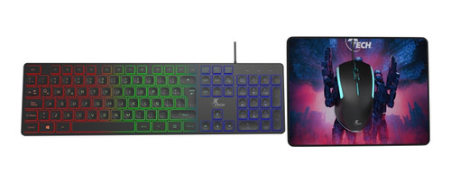 Xtech Combo 3en1 Hasha Teclado Mouse Y Pad Rgb Usb Xt Ppct