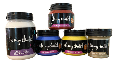 Pintura A La Tiza, Metalizad, Laca - 5 Productos Oh My Chalk