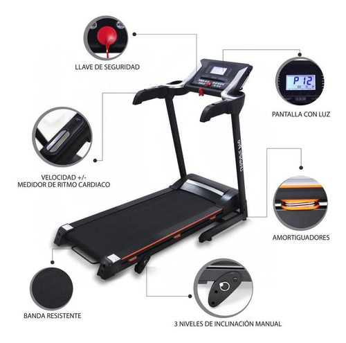 Caminadora Electrica Profesional 2.5hp Plegable Bluetooth In