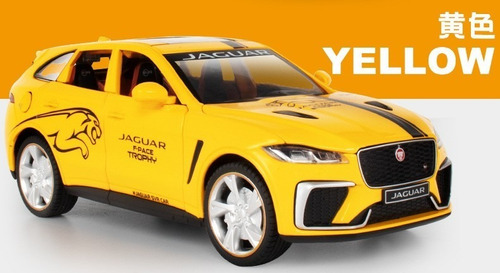 Miniatura De Metal 1:24 Jaguar F-pace Svr Com Led E Som