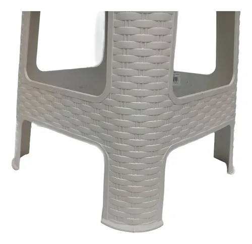Banqueta Simil Ratan Blanca