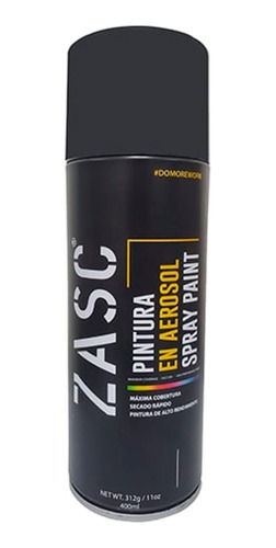 Pintura Spray Negro Brillante 400 Ml Zasc 