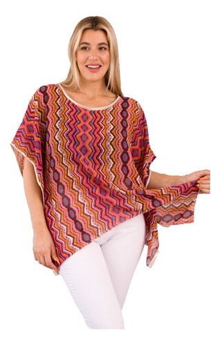 Blusa Túnica Remeron Tipo Poncho Gasa Amplia Xxxxl