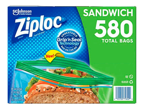 145 Bolsas Ziploc Sandwich Comida Almacenar Botana Alimentos