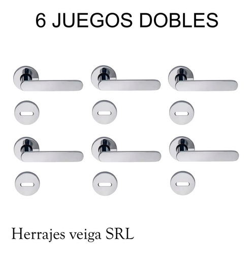 Combo Manija Doble Arezzo Currao Acerada Para Puerta Tropea*