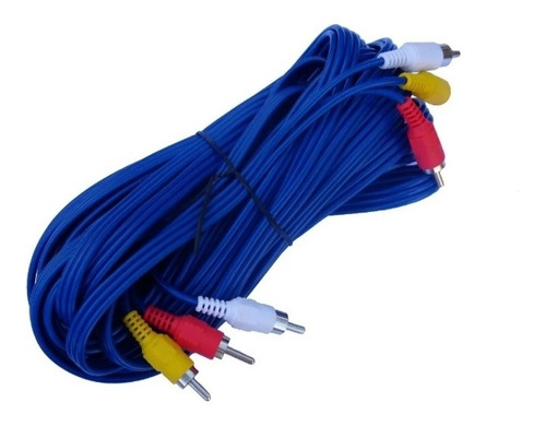 Cable Rca - Rca 3 X 3 Audio Y Video Marca Rst De 10 Mts Larg