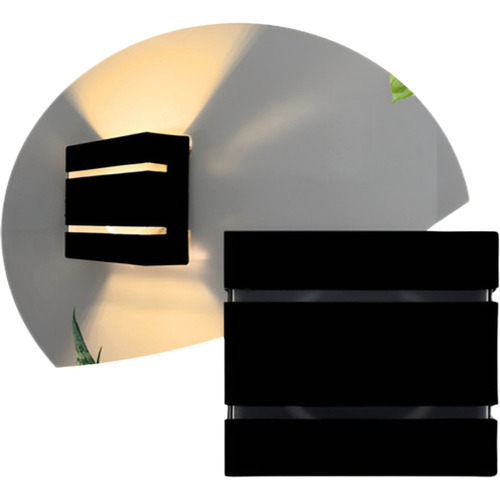 Arandela Luminária Slim 2 Frisos Interna E Externa Led G9 Pt Estrutura Preto