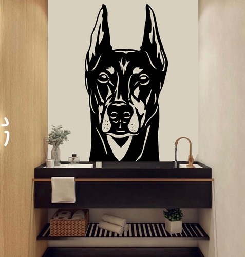 Vinilo Pared Perro Doberman 43x80cms Varios Diseños