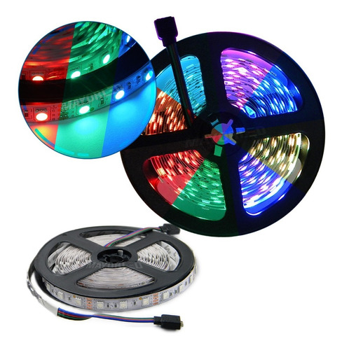 Tira Led 5050 Rgb Interior Ip20 Sin Silicona Mayorled