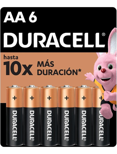 Duracell - Pilas Aa Alcalinas, Baterías Aa, 6 Pilas